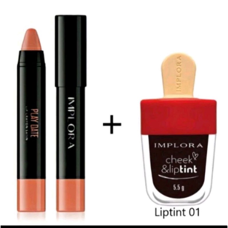 Paket ombre implora lip crayon playdate + liptint vampire blood