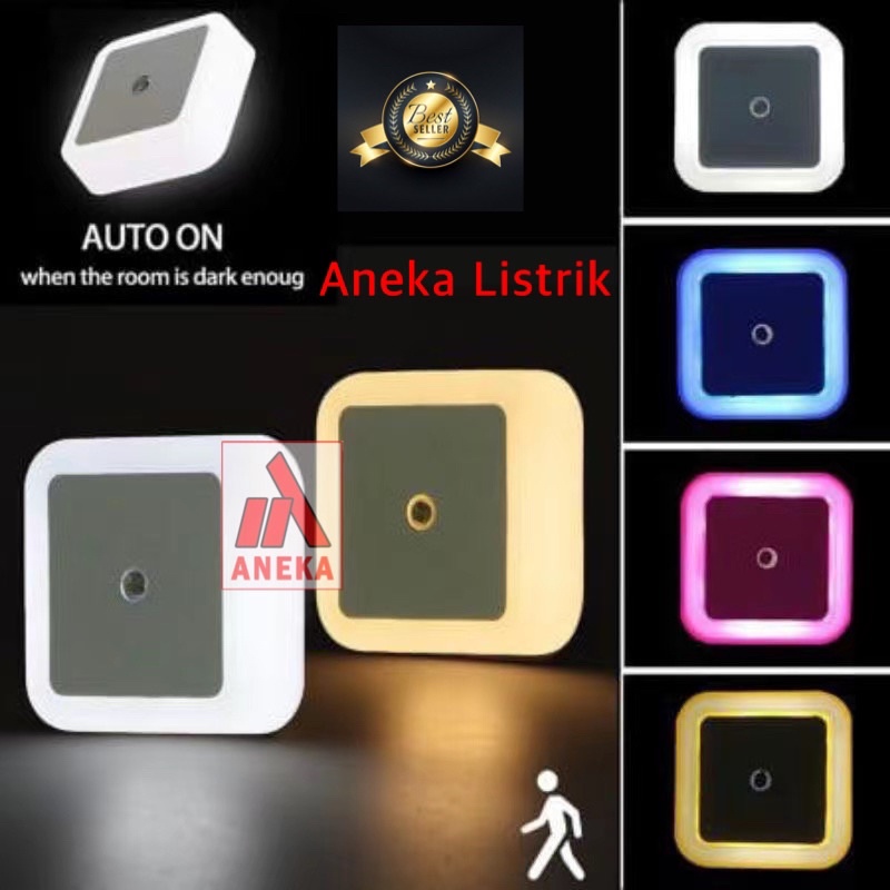 LAMPU SENSOR LED LIGHT SENSOR LAMPU MALAM LAMPU TIDUR LED BENTUK KOTAK LAMPU HIASAN DINDING Zarazu