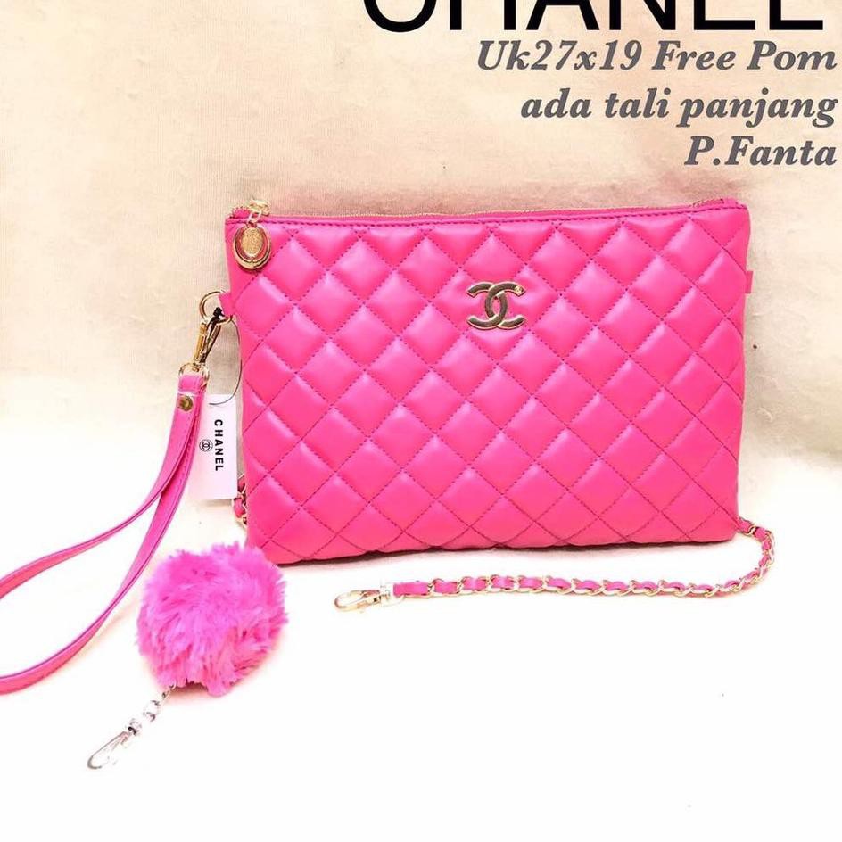 AZZ9 CLUTCH  + POM TAS SELEMPANG WANITA Clutch 888 pesta batam import CLASSIC slingbag channel ◘T1