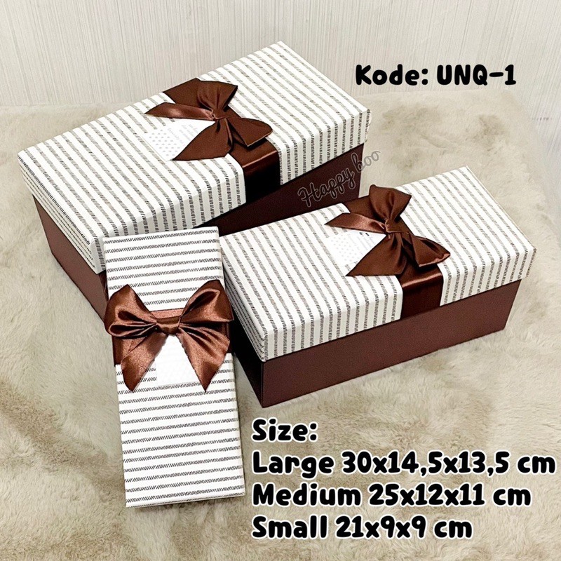 gift box kado kotak kado hampers set 3 susun / satuan large medium small gift box unq1 sedang besar