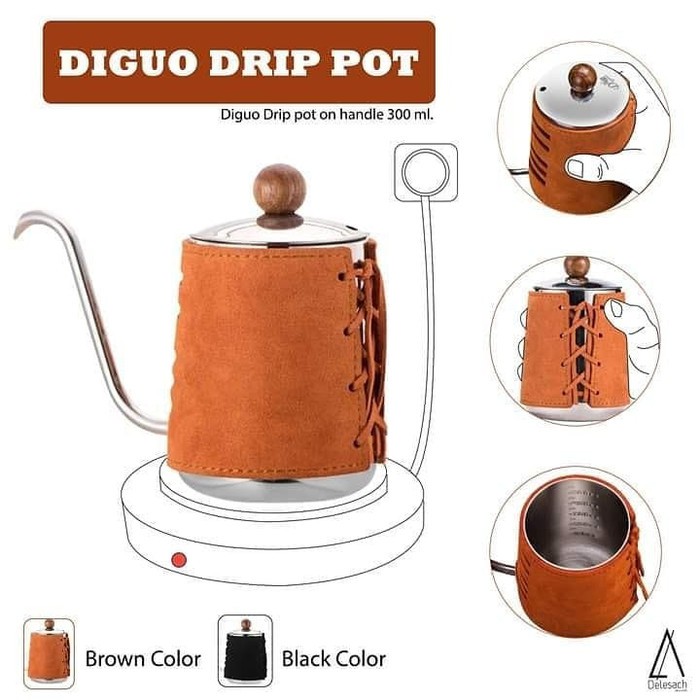 Teko Angsa Kulit 500ml tanpa Gagang / pour over coffee kettle 2485