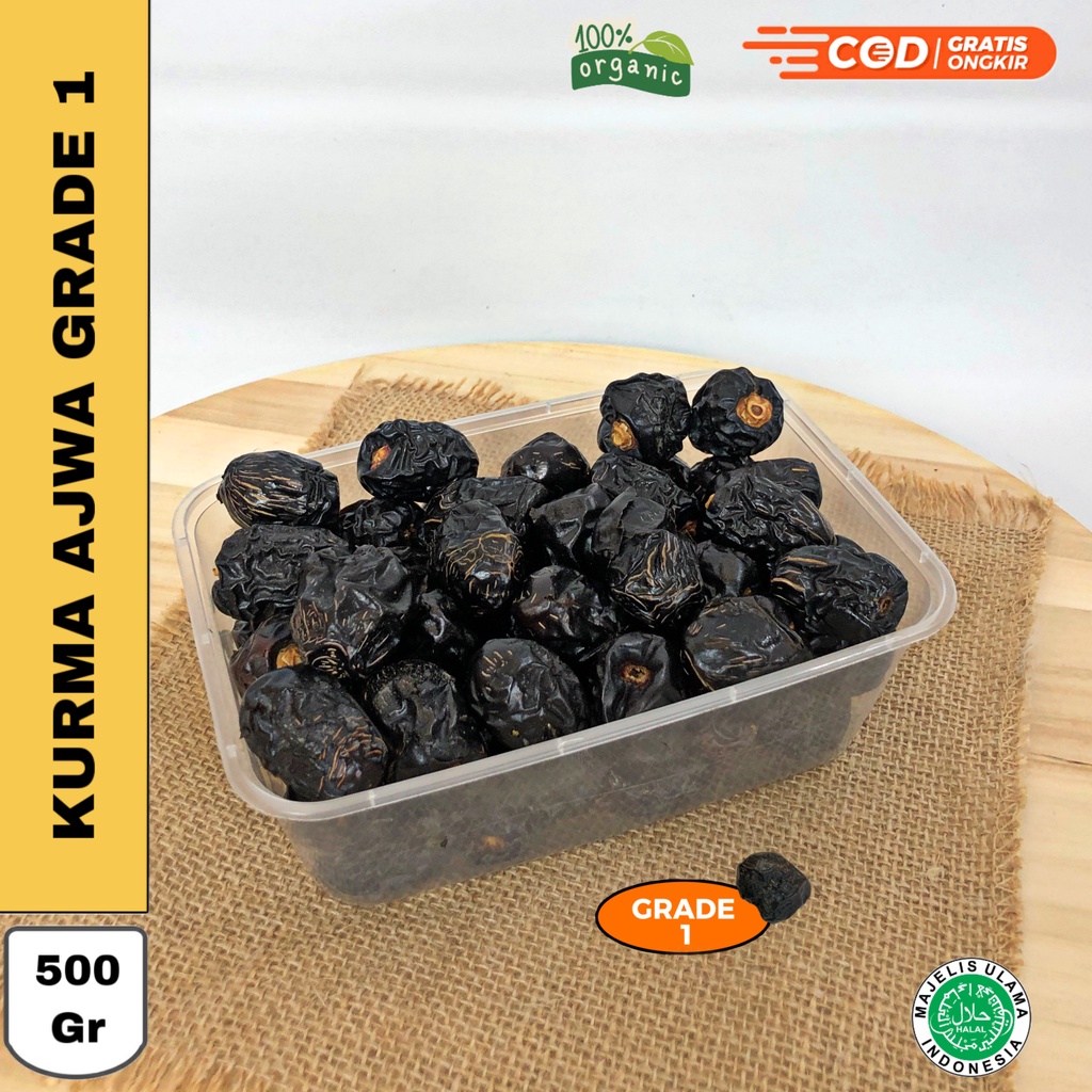 

[ COD ] Kurma Ajwa 500 Gram / Kurma Ajwa Super / Ajwa Madinah / Kurma Ajwa Organik