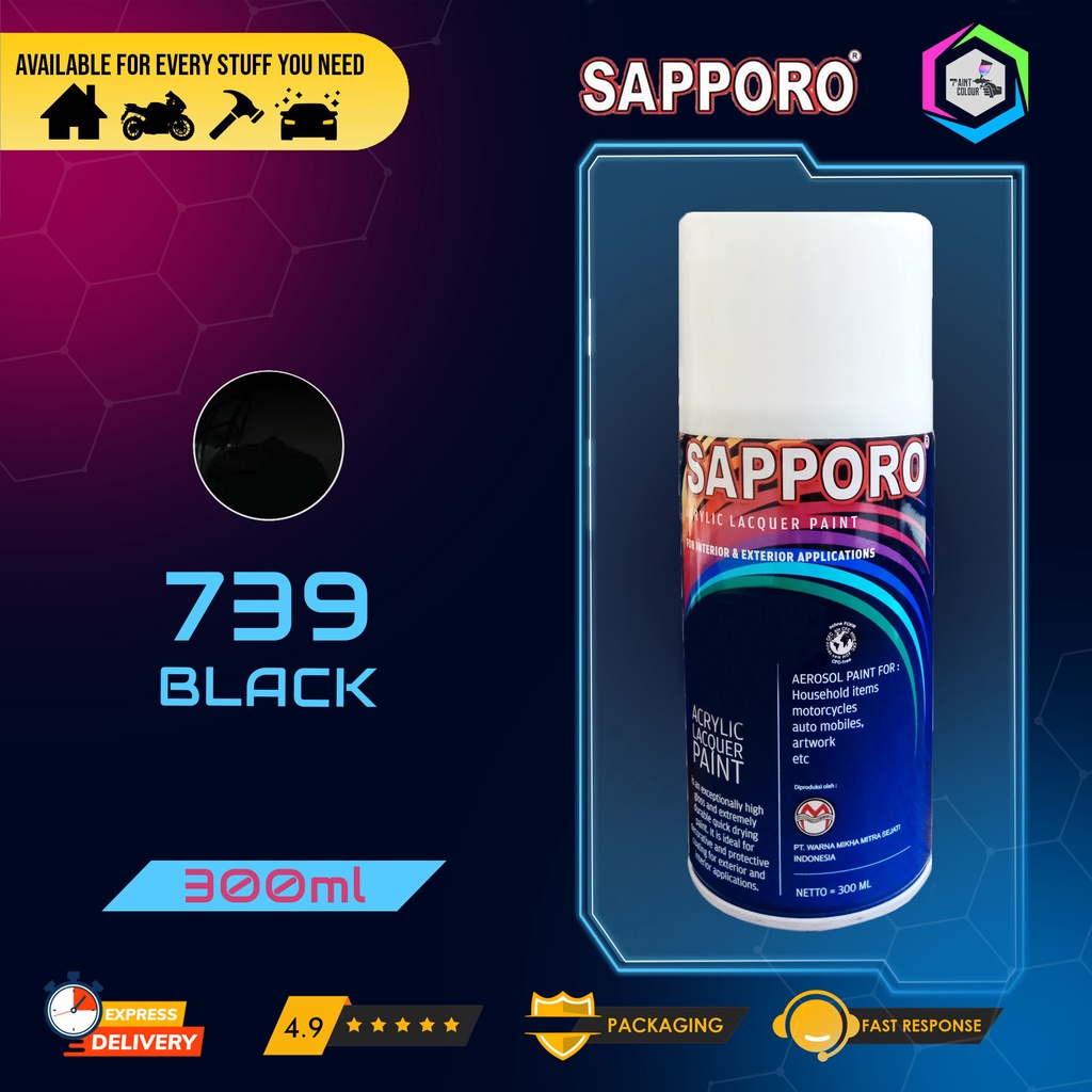 Cat Semprot SAPPORO Paint - 739 BLACK