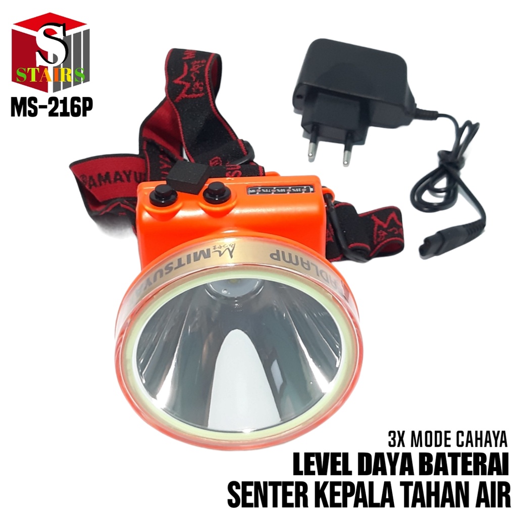 Terlaris Tahan Air Senter Kepala LED 80 Watt Ring-88 Super Terang MS-216P