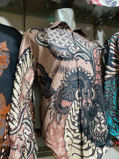 Batik Pria Size M L Xl Xxl  Bswart Batik Hrb026 Kenongo Hem Panjang Padi
