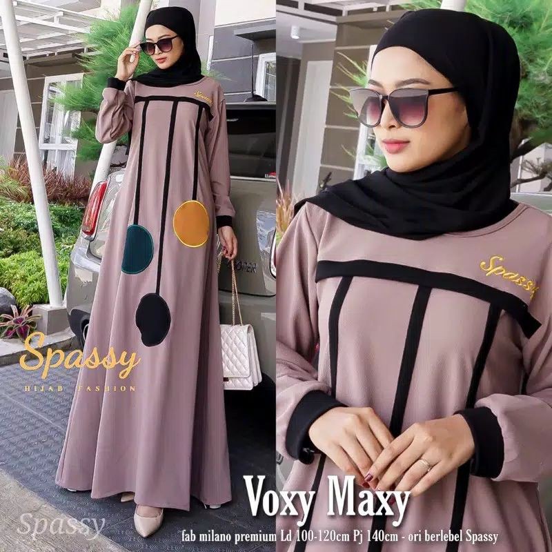 Isna + Voxy Maxy GAMIS SYAR'I DRESS WANITA MUSLIM PREMIUM ORI SPASSY