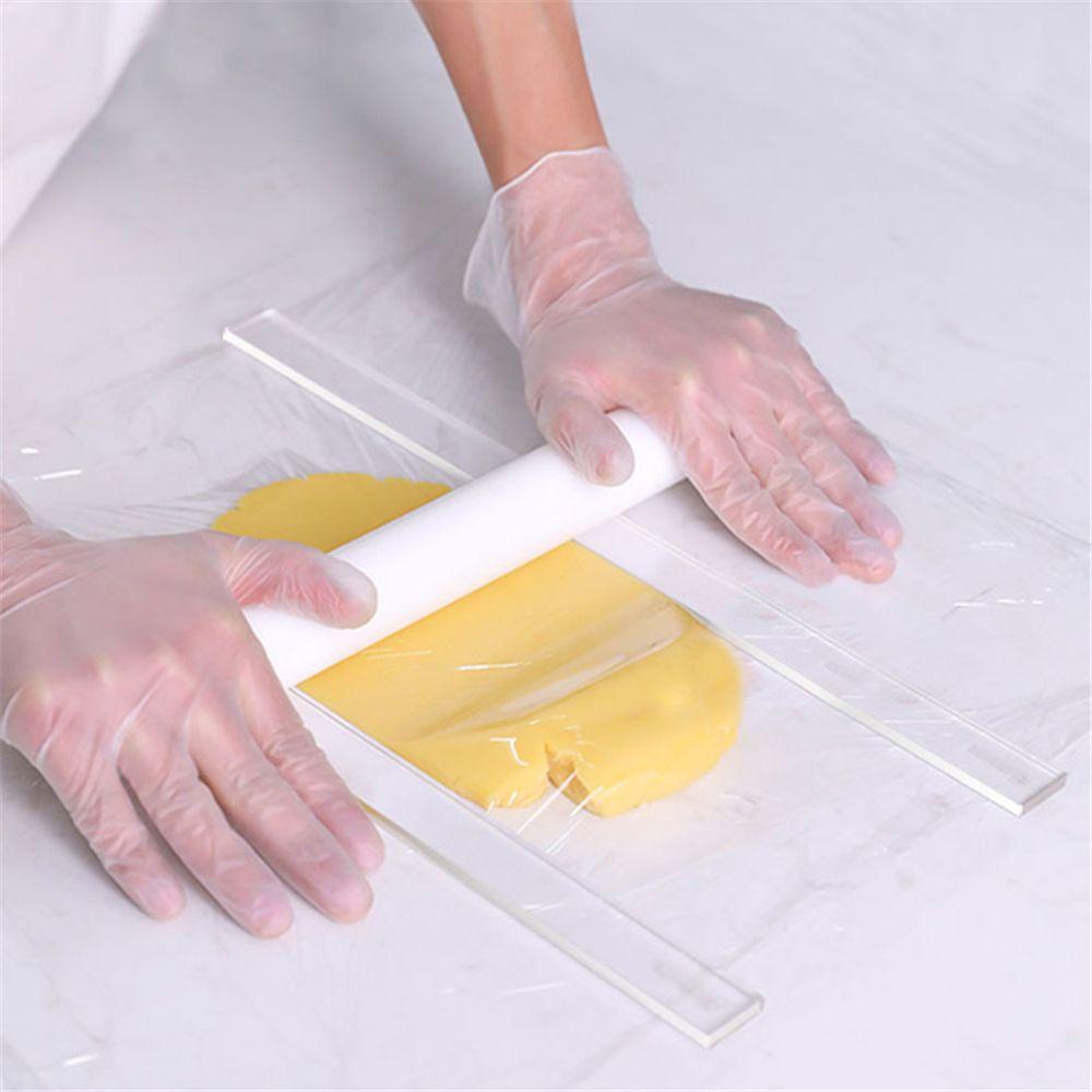 Suyo 2Pcs Penggaris Keseimbangan Akrilik Home Fondant Icing Baking Aksesoris Tebal Ruler