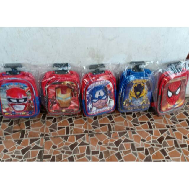 Tas roda import LED anak TK #troli anak laki laki