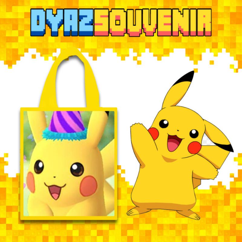 Tas ultah Pokemon Pikachu tas cantik tas gemoy tas souvernir tas kado birthday imut tas hampers