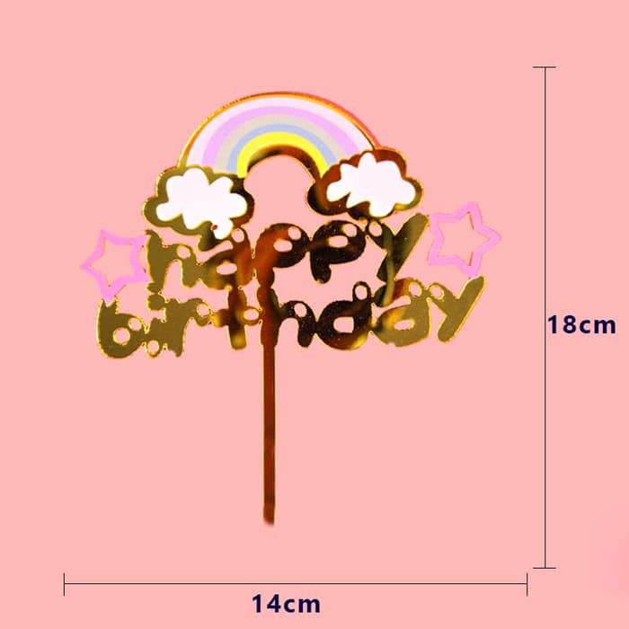 CAKE TOPPER ACRYLIC KARAKTER HAPPY BIRTHDAY HIASAN CAKE TOPPER MURAH