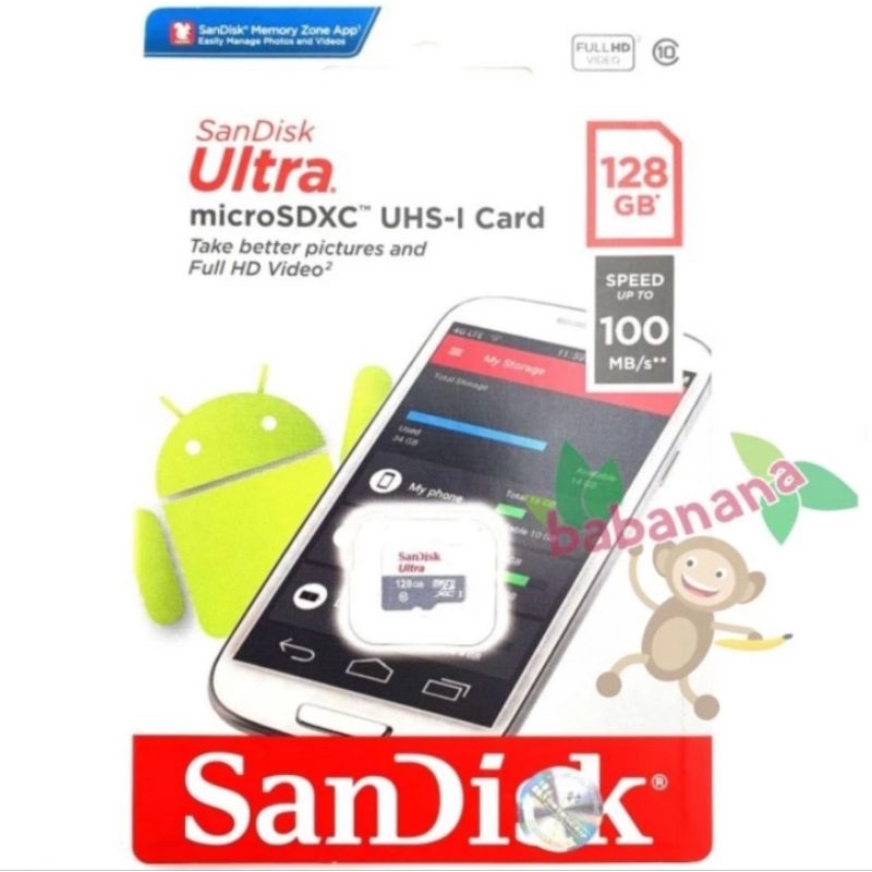 SanDisk Ultra MicroSDXC UHS-I 128GB 100MB/s Original - No Adapter