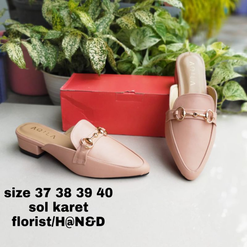 MEGA SLOP - SENDAL SLOP MULES BUSTONG GESPER HAK 3 CM SOL KARET | SENDAL HANGOUT