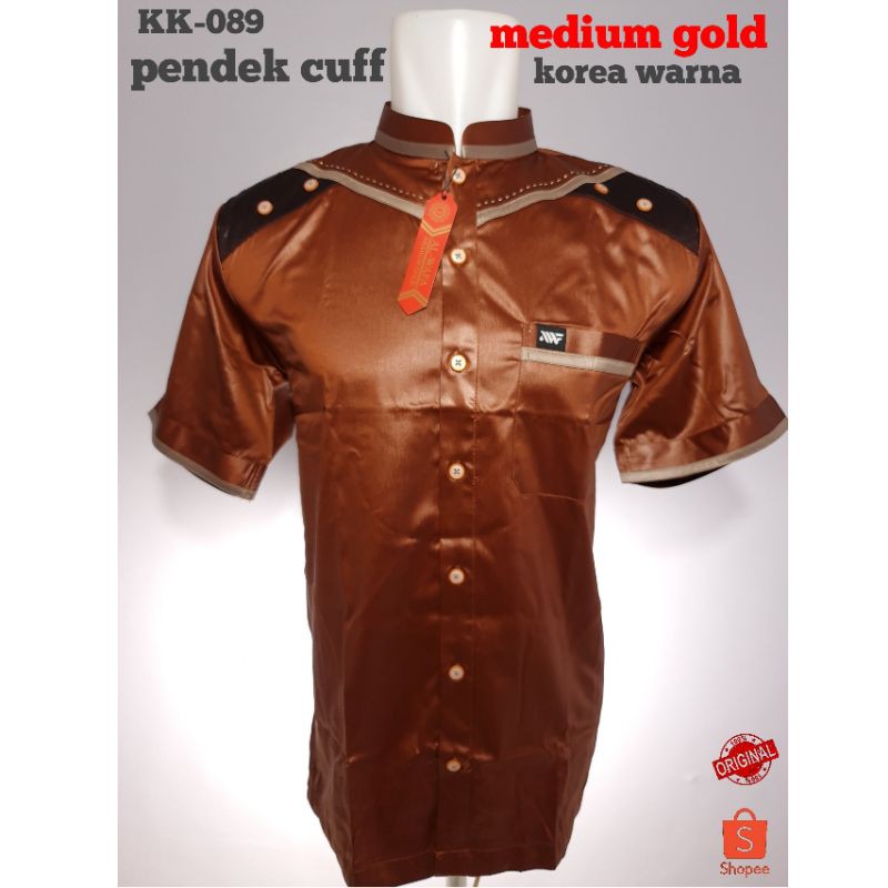 AL-WAFA Koko muslim dewasa lengan pendek size S-M-L-XL (material satin korea awf/al-wafa kk-089)