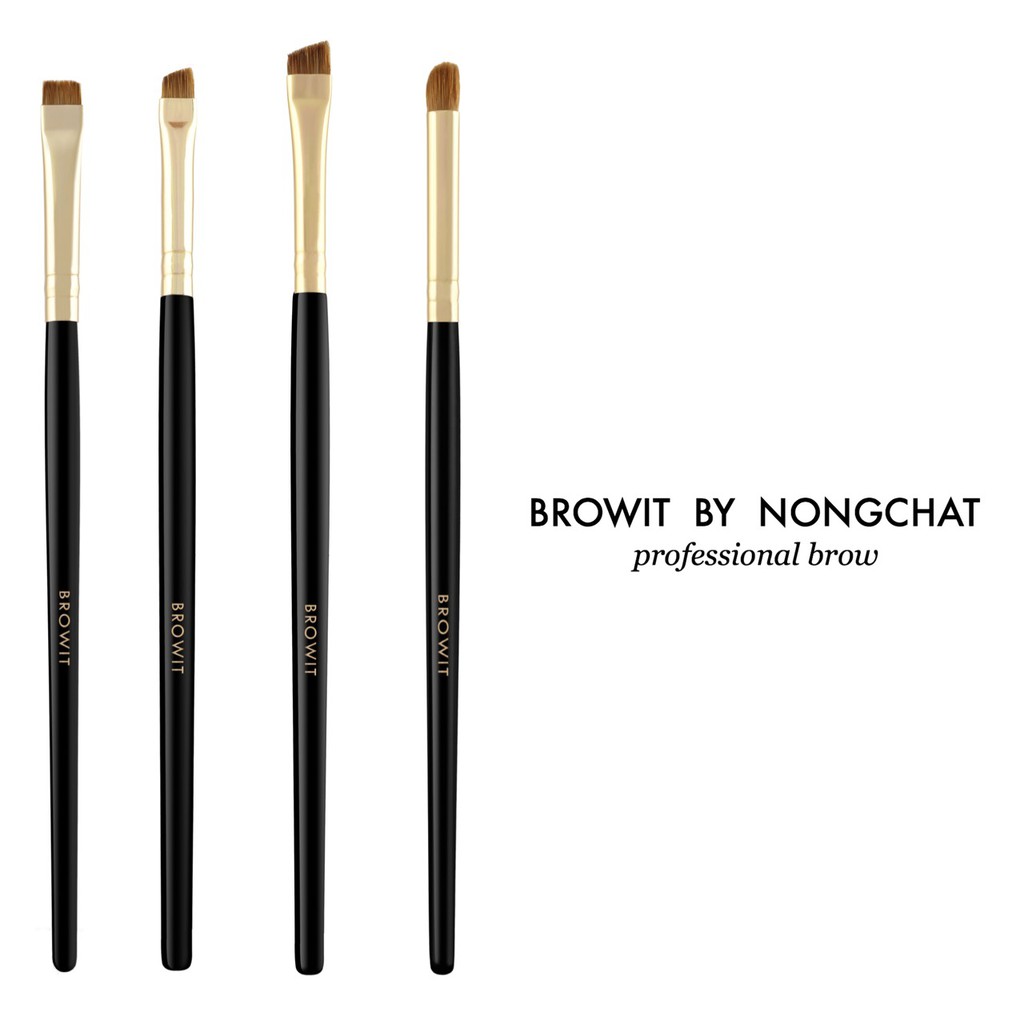 BROWIT BY NONGCHAT Professional Brow Brush By Nongchat Thailand / Blending Flat Angled Kuas Alis Set