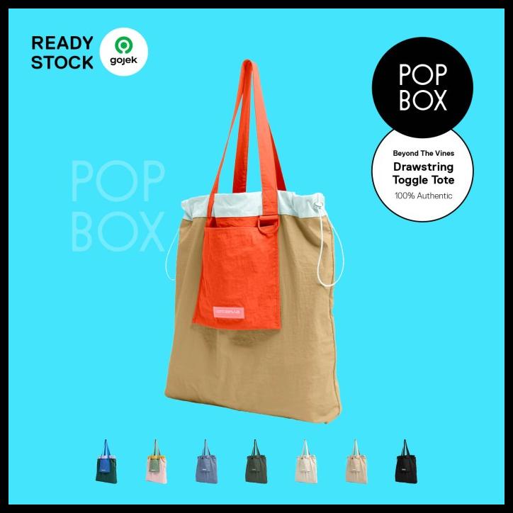 Beyond The Vines Drawstring Toggle Tote Colorblock Btv Toggle Tote