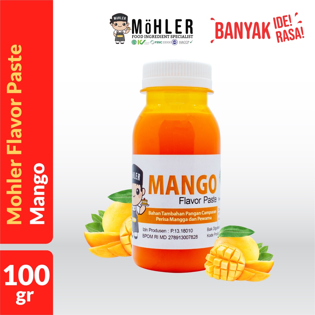 MOHLER Pasta perisa pewarna MANGGA / MANGO (KLIK KOMBO HEMAT UNTUK BELI 1 GRATIS 1)