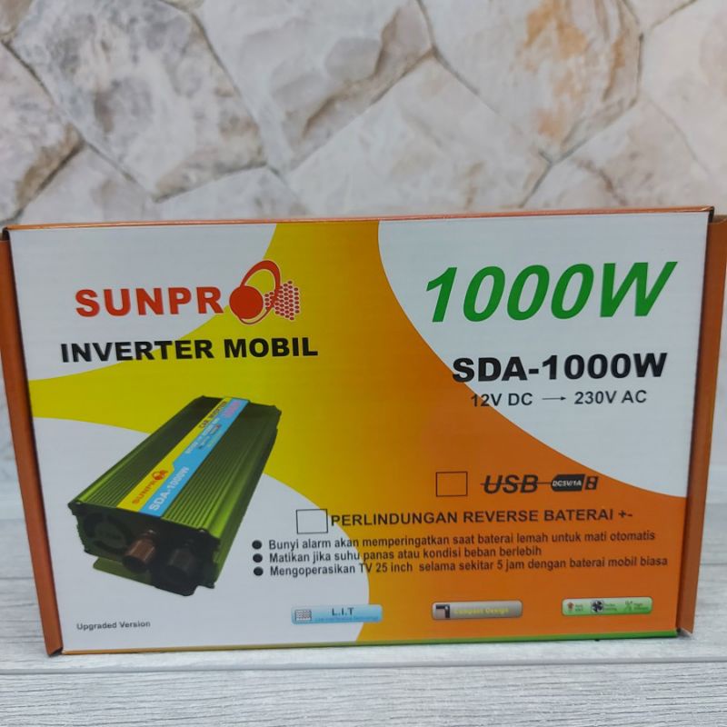 COD POWER INVERTER SUNPRO 1000W - INVERTER MOBIL 1000W 12V-24V//INVERTER SUNPRO SDA-1000W 12V DC - 230V AC