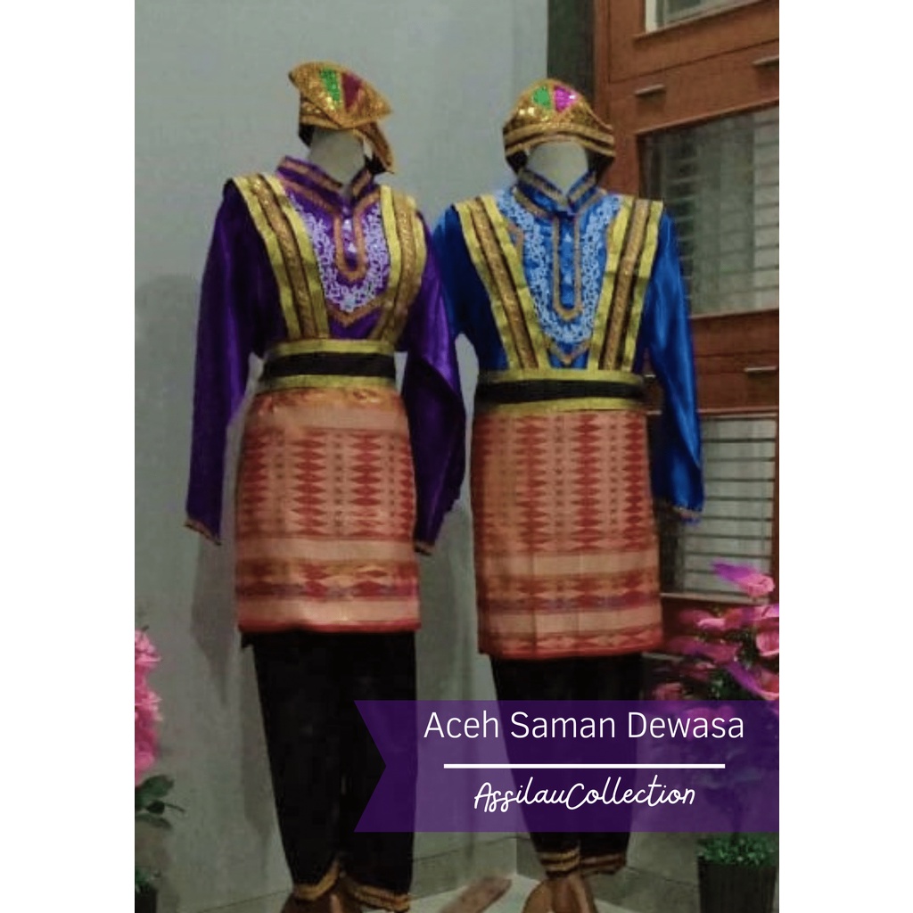 Baju adat dewasa tari Saman Aceh satuan (Laki/Cewek)