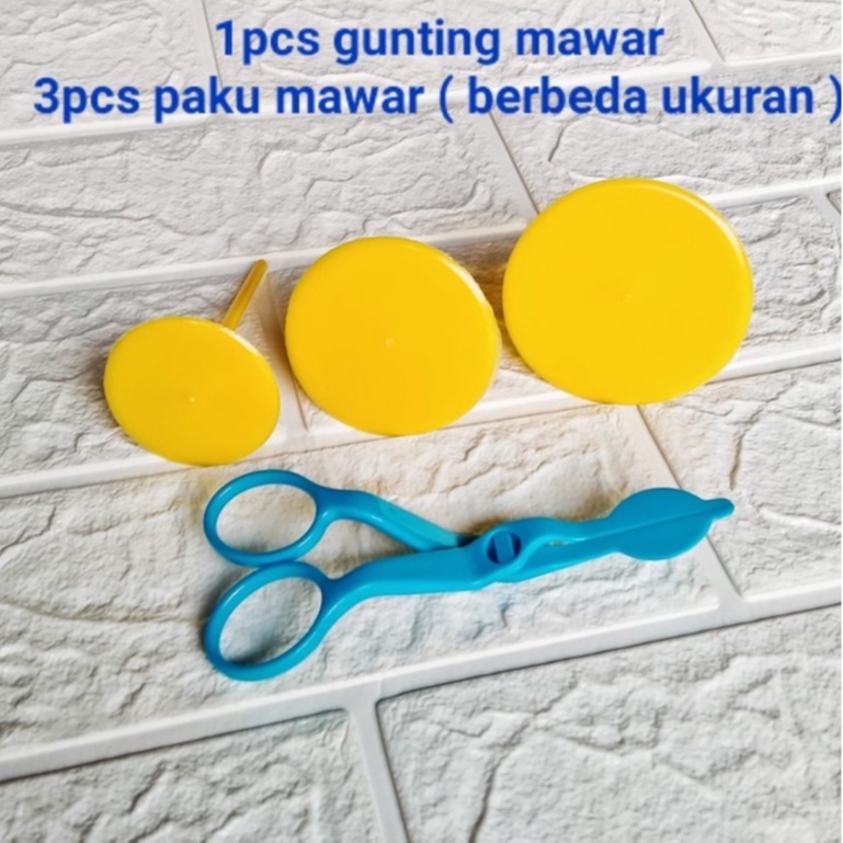 Paku Mawar 3pcs + 1pcs Gunting mawar