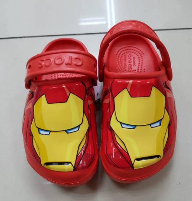 Crocs anak led lampu iron man / crocs lampu anak / Sandal crocs anak