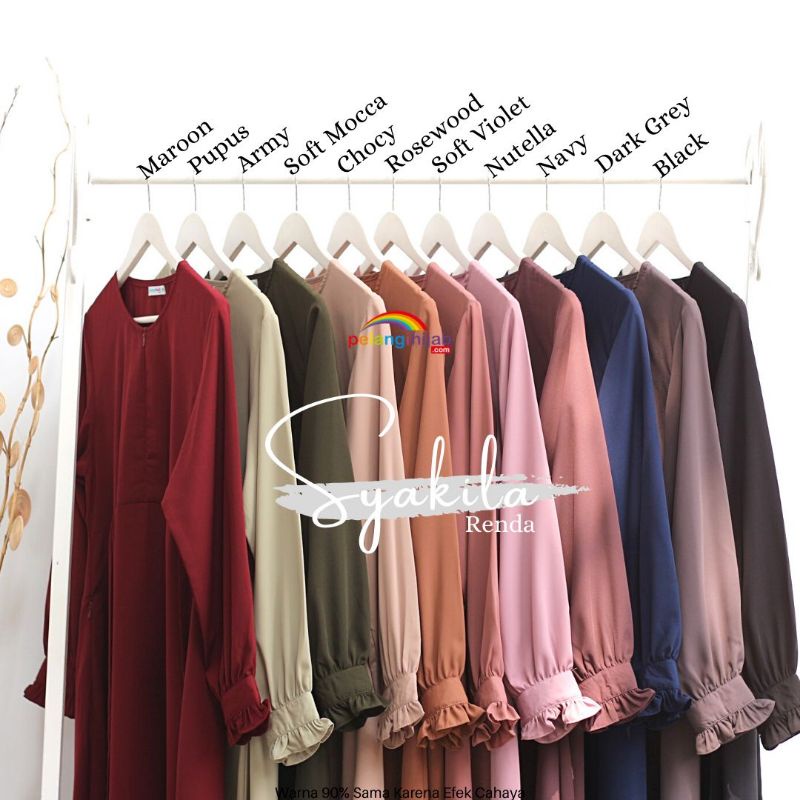 Gamis Syakila Renda by Pelangi hijab/ Gamis Wolfis polos Busui friendly
