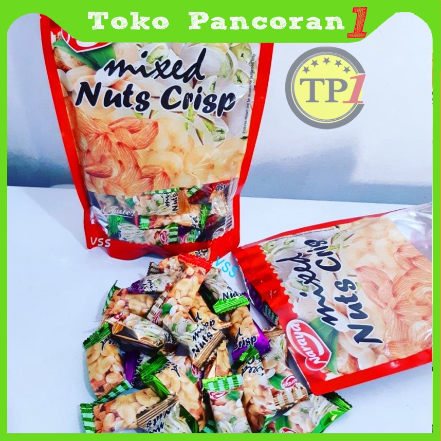 NARAYA MIXED NUTS CRISP Permen MIX NUT Mede Almonds Pistachio 400g