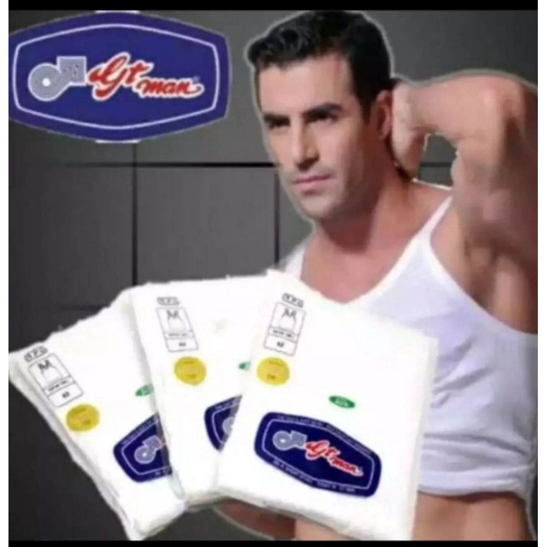 SINGLET PRIA GT MAN ORIGINAL//KAOS DALAM PRIA DEWASA//GT MAN PAKET 1PCS