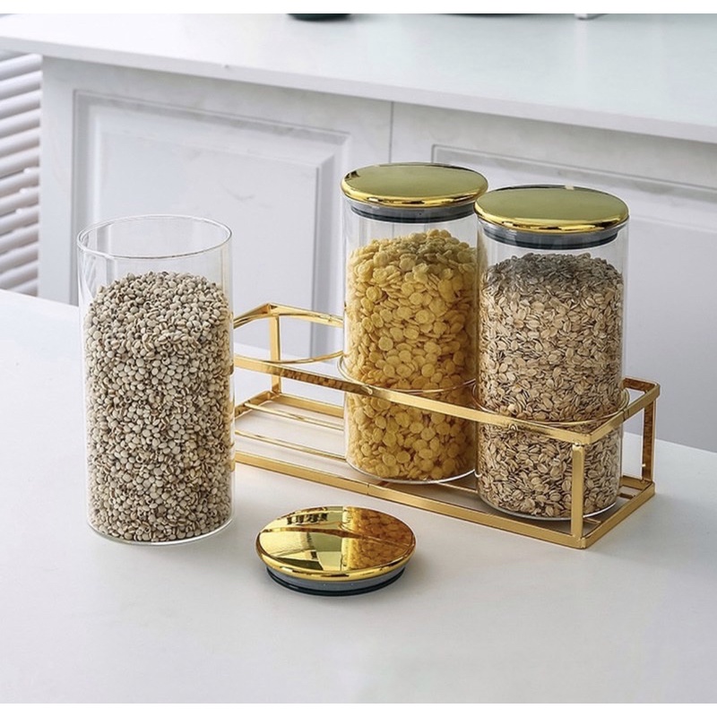 Toples Kaca Set Gold