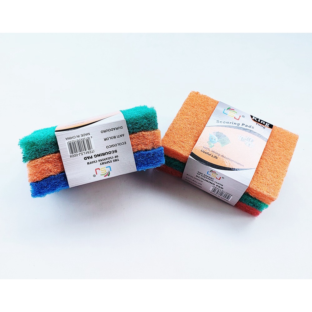 Spon Cuci Piring Serbaguna 1 pak 3 pcs / Spons Sabut kasar / Sponge Scouring Pads