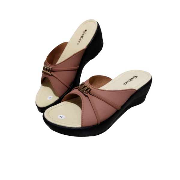 sandal wanita wedges kickers slop wanita terbaru hak 5cm