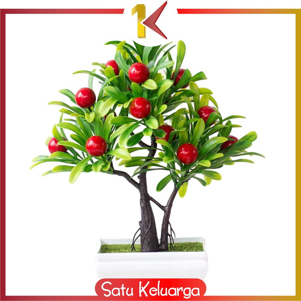 SK-C170 Ornamen Pot Buah Tanaman Hias Plastik Murah Bunga Hiasan Dekorasi Rumah Artificial Plant-Ornamen - Redfruit