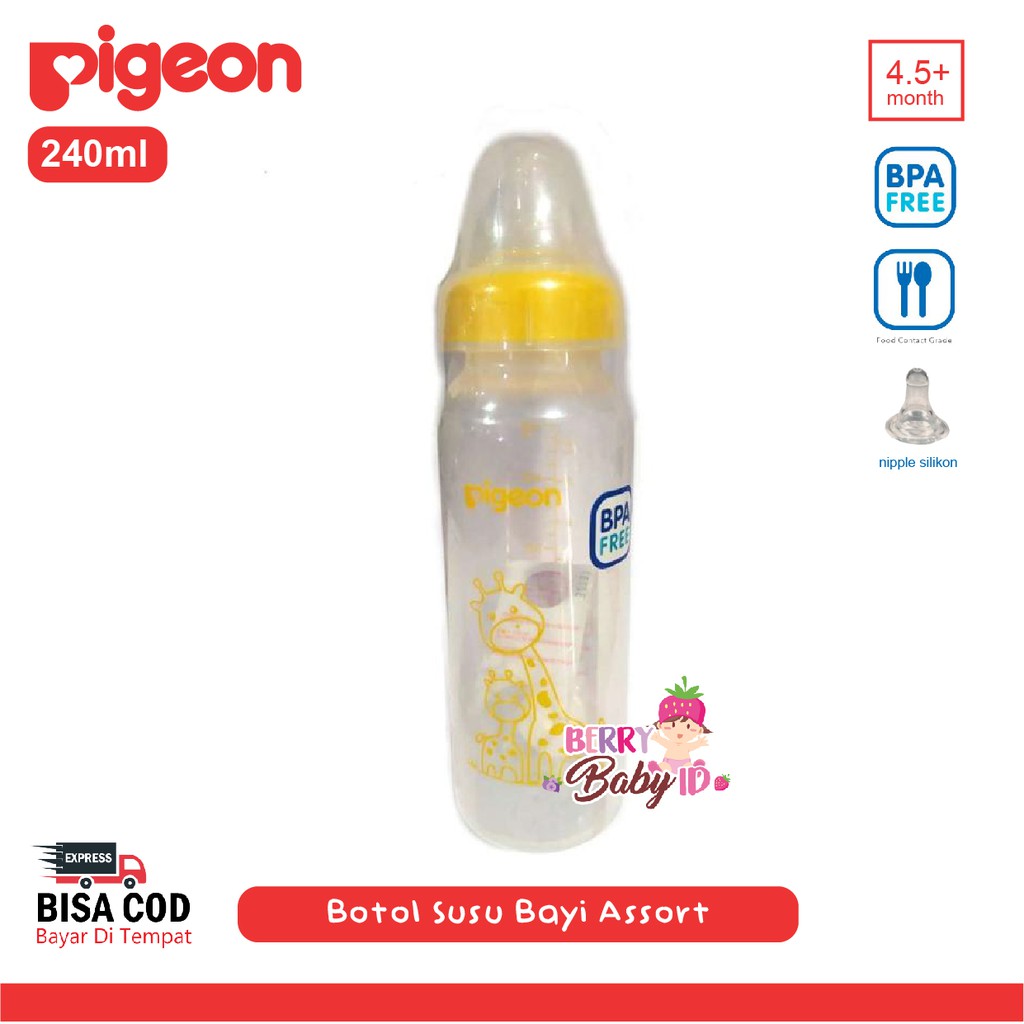 Pigeon Baby Bottle Standar Assort PP Botol Susu Bayi 240 ml BPA Free Berry Mart