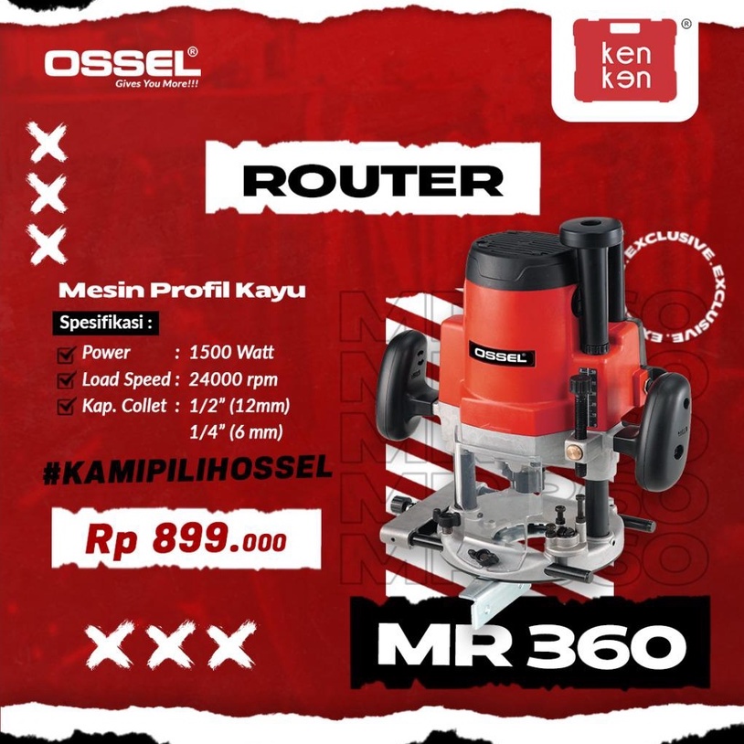 Mesin Router Profil Kayu OSSEL MR-360