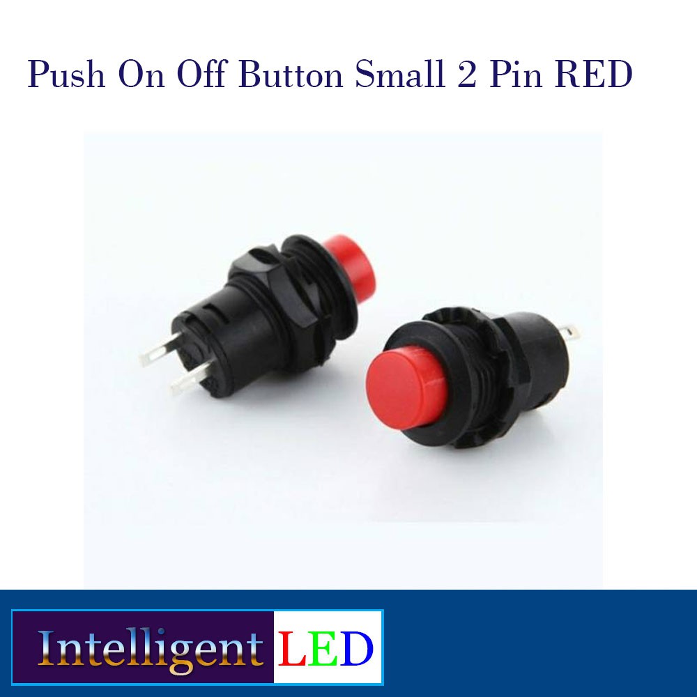 Push On Off Button Small 2 Pin RED