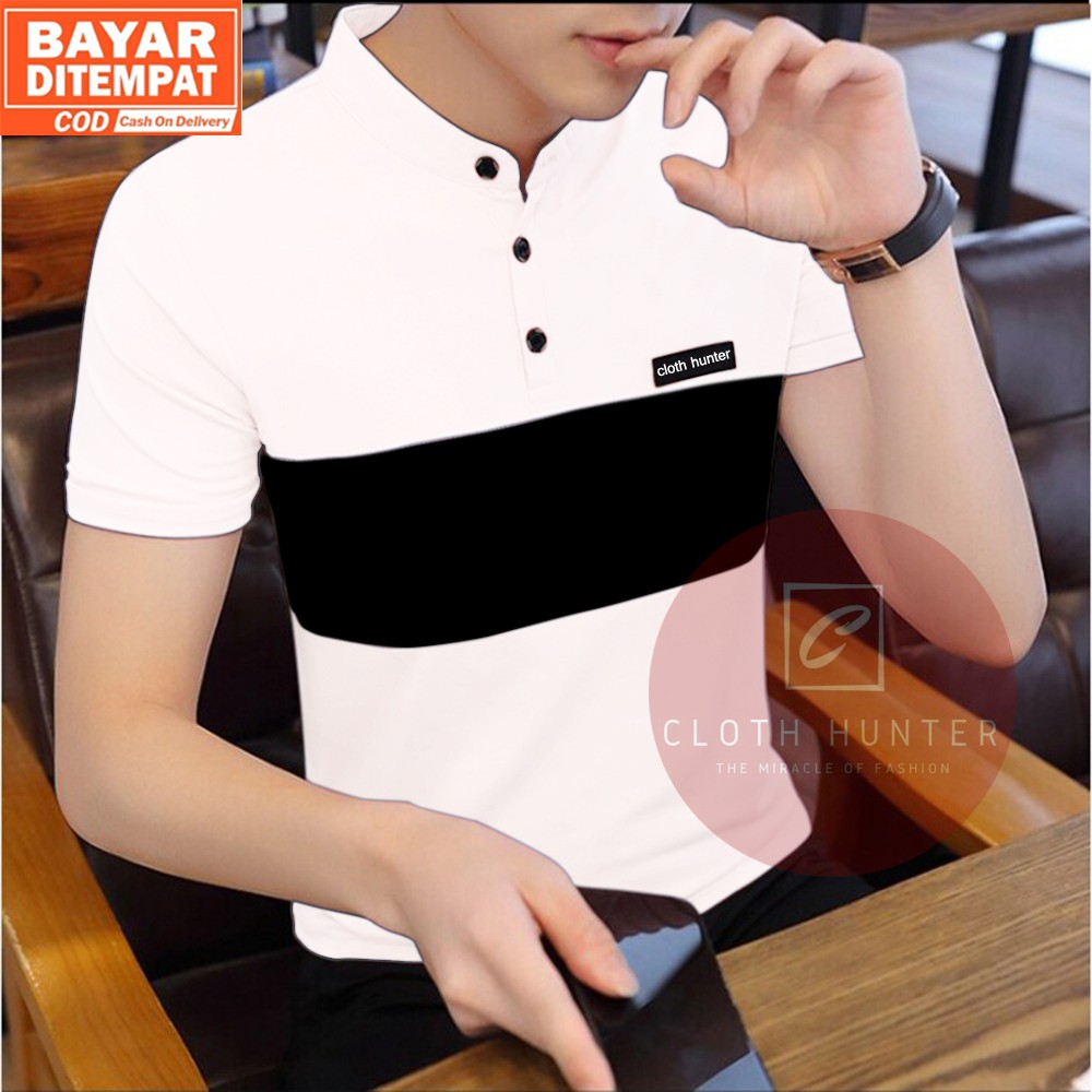 Kaos CLOUD Polo Shirt Pria Shanghai Warna Merah Maroon Polos Original Cotton Distro Bandung