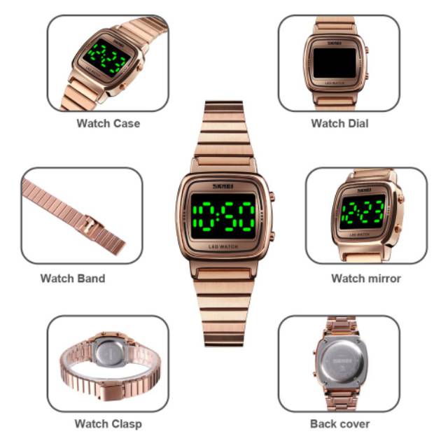 Jam skmei 1543 led original bergaransi free paper box