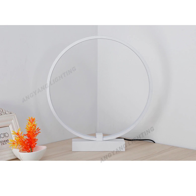 Lampu Hias LED Table Desk Lamp Big Ring 300mm 24W Cool White - KT2068 - White