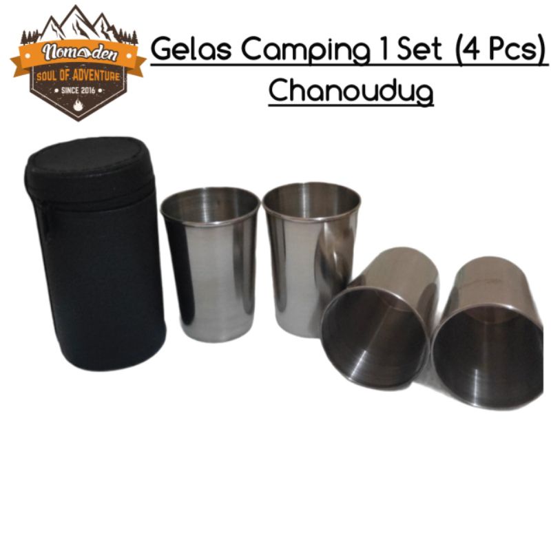 Gelas Camping Stainless Steel 1Set Chanoudug 170Ml