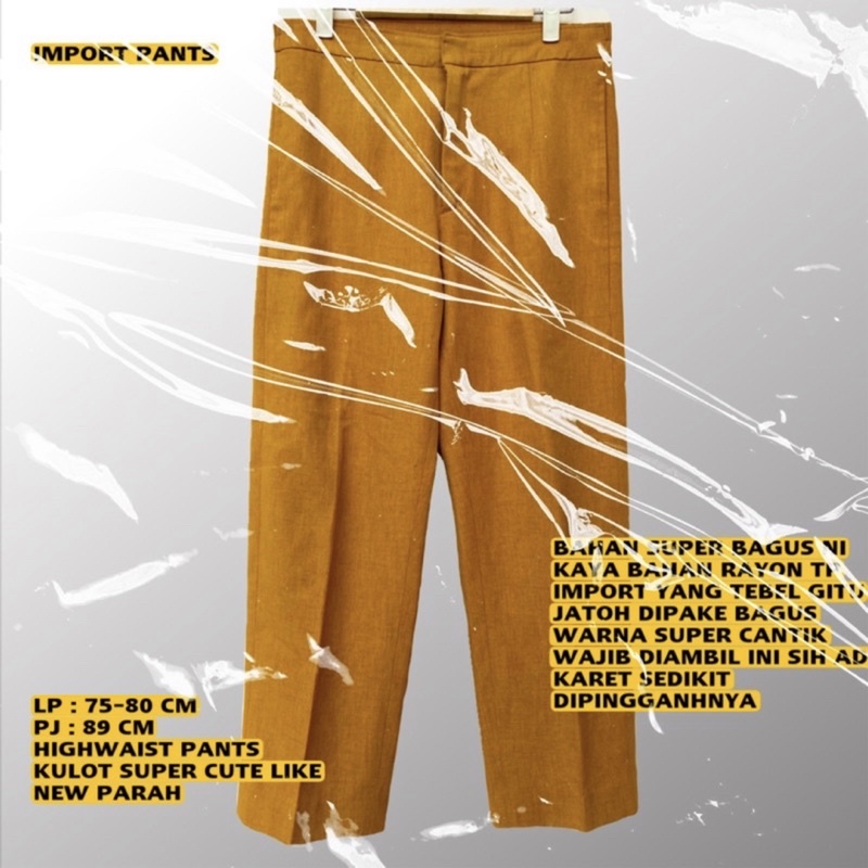 KULOT PANTS/KULOT HIGHWAIST/MUSTARD PANTS KULOT/LINEN PANTS/KOREAN PANTS/KOREAN KULOT/KULOT/PANTS