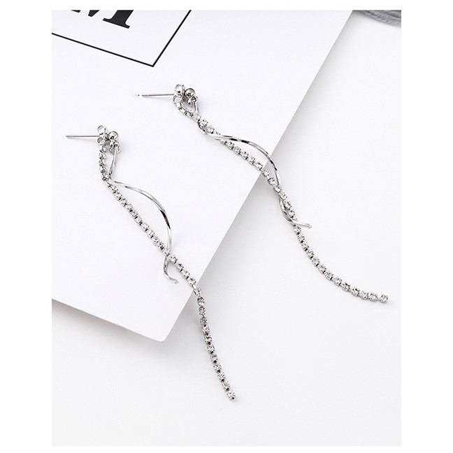 LRC Anting Tusuk Fashion Silver Plated Gold Fringed S925 Silver Pin Stud Earrings Y62306