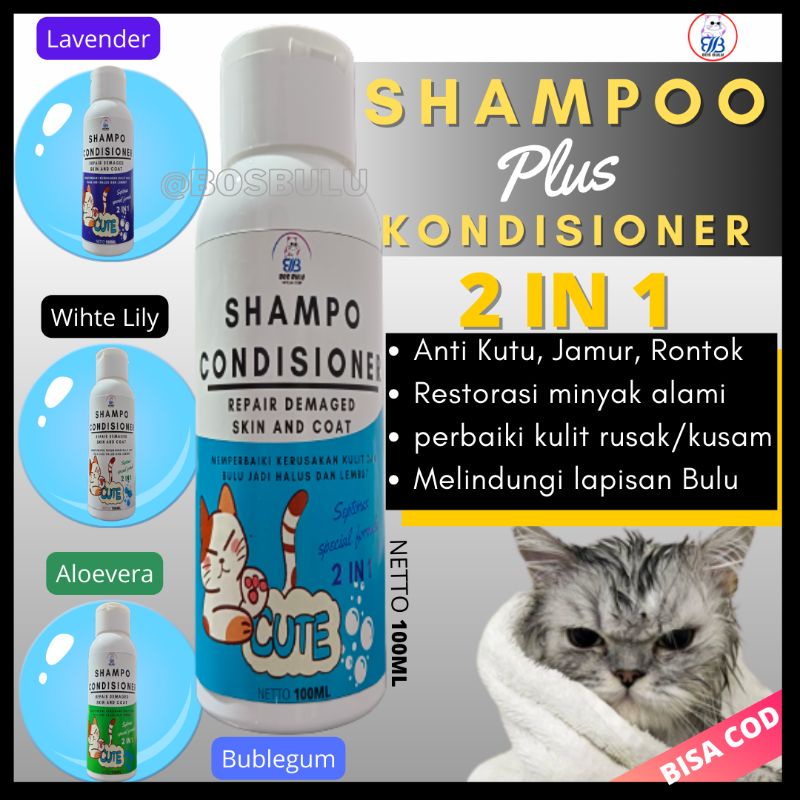 sampo kondisioner anti flea and tick jamur kutu bulu rontok kusam kucing 100ml