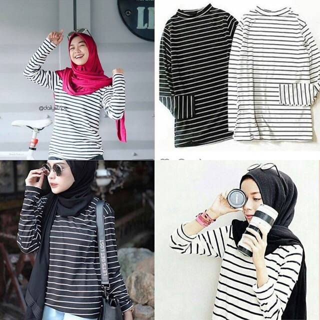 Damai -  basic long stripe top