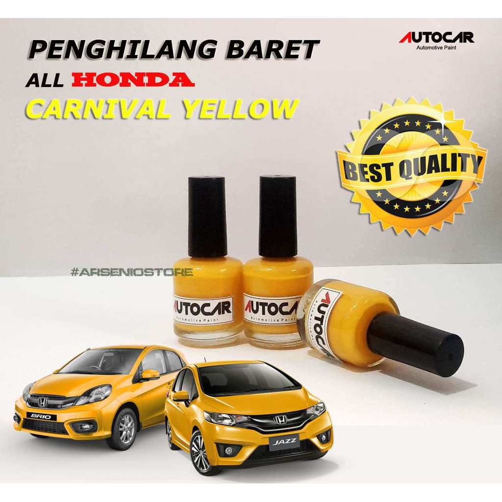 Cat brio Kuning - Penghilang baret mobil cat oles Carnival Yellow all Honda Brio Jazz