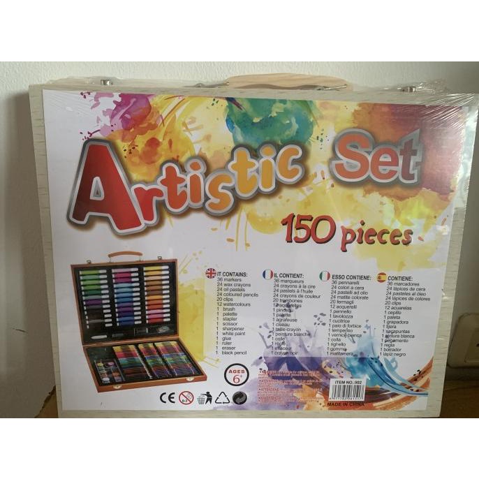 

Pensil Warna Alat Lukis 150 Pcs Crayon Set Anak Koper Bahan Kayu