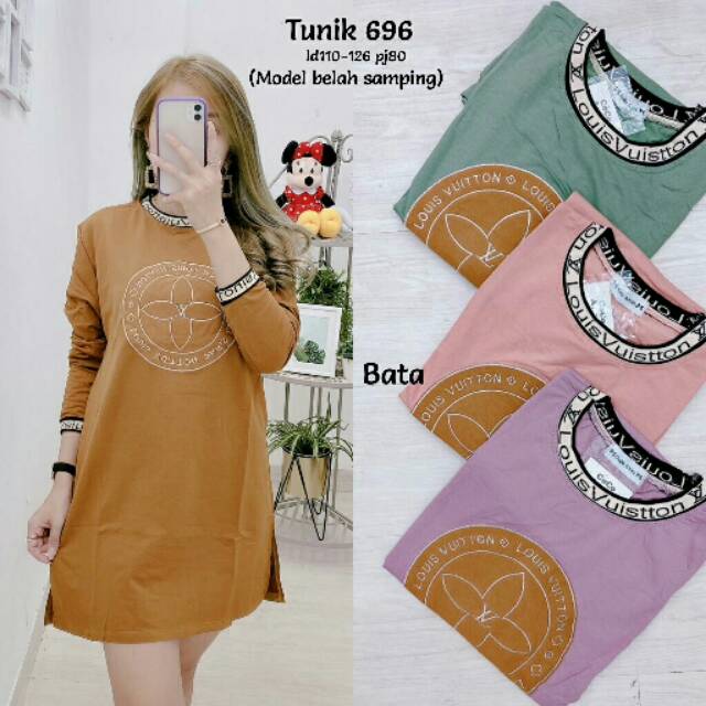 DRESS TUNIK WANITA IMPORT PREMIUM LV LOUIS VUITTON 696