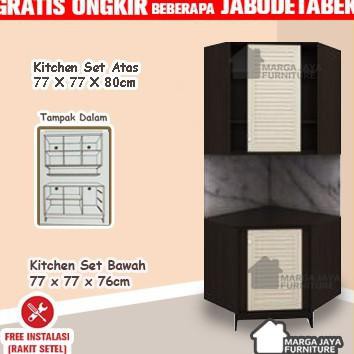 Kitchen Set Sudut Atas Dan Bawah Meja Lemari Sayur Dapur Minimalis Rak - Bawah Beliaadi