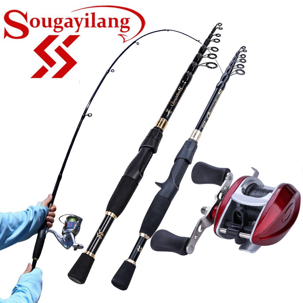 Sougayilang Fishing Rod Joran Pancing Ultralight Telescopic Fishing Rod