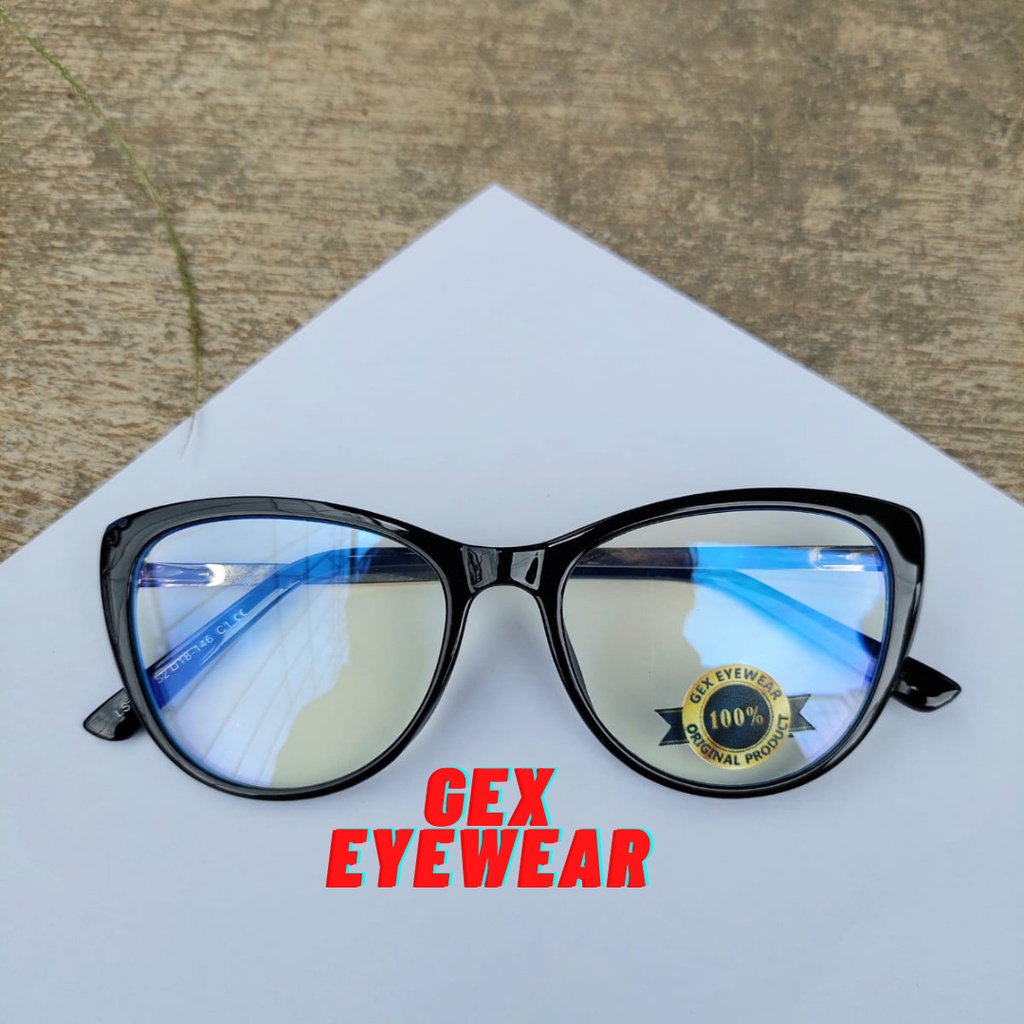 【Replaceable lenses】COD Desain Merek Barat Retro Cat Eye Kacamata Bingkai Wanita LS1002 FREE LENSA PHOTOCROMIC | BLUERAY | BLUECROMIC | MINUS | SILINDER | PROGRESIF