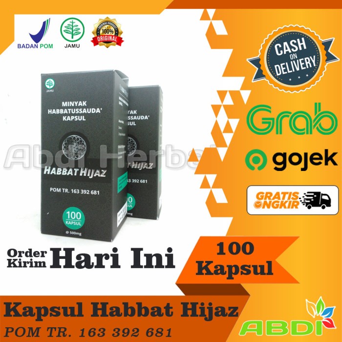 

Kapsul Minyak Habbatusauda Habbats Hijaz @100 Kapsul