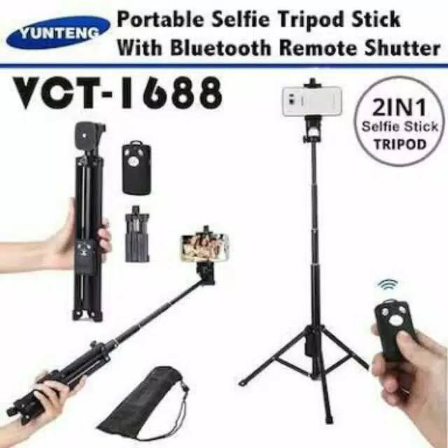 tongsis monopod plus tripod vct 1688 remot shutter bluetooth original tongsis tripod hp dan kamera